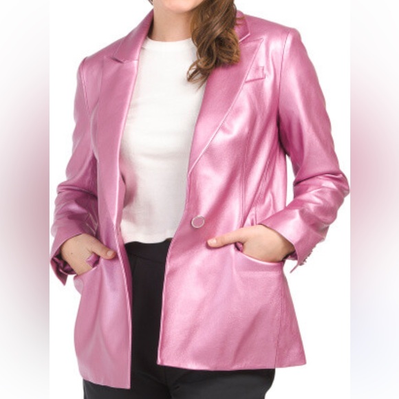 NWT MILLY Alexa Crinkled Faux
Leather Blazer - Picture 5 of 8